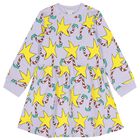 Girls Purple & Yellow Star Dress, 1, hi-res
