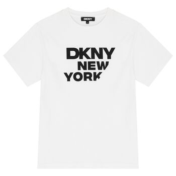 DKNY Boys White Logo T-Shirt, 1 Boys White Logo T-Shirt
