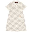 Girls Ivory Logo Polo Dress, 1, hi-res