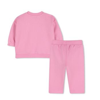 Younger Girls Pink Boke Flower Tracksuit
