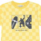 Boys Yellow & White Check Skater T-Shirt, 1, hi-res