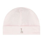 Baby Girls Pink & White Logo Hat, 2, hi-res