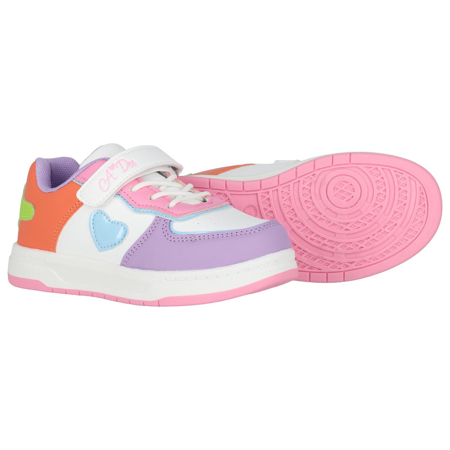 Girls White & Purple Colourblock Trainers, 1, hi-res