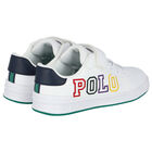 Boys White Logo Trainers, 1, hi-res