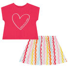 Girls Pink & White Skirts Set, 1, hi-res