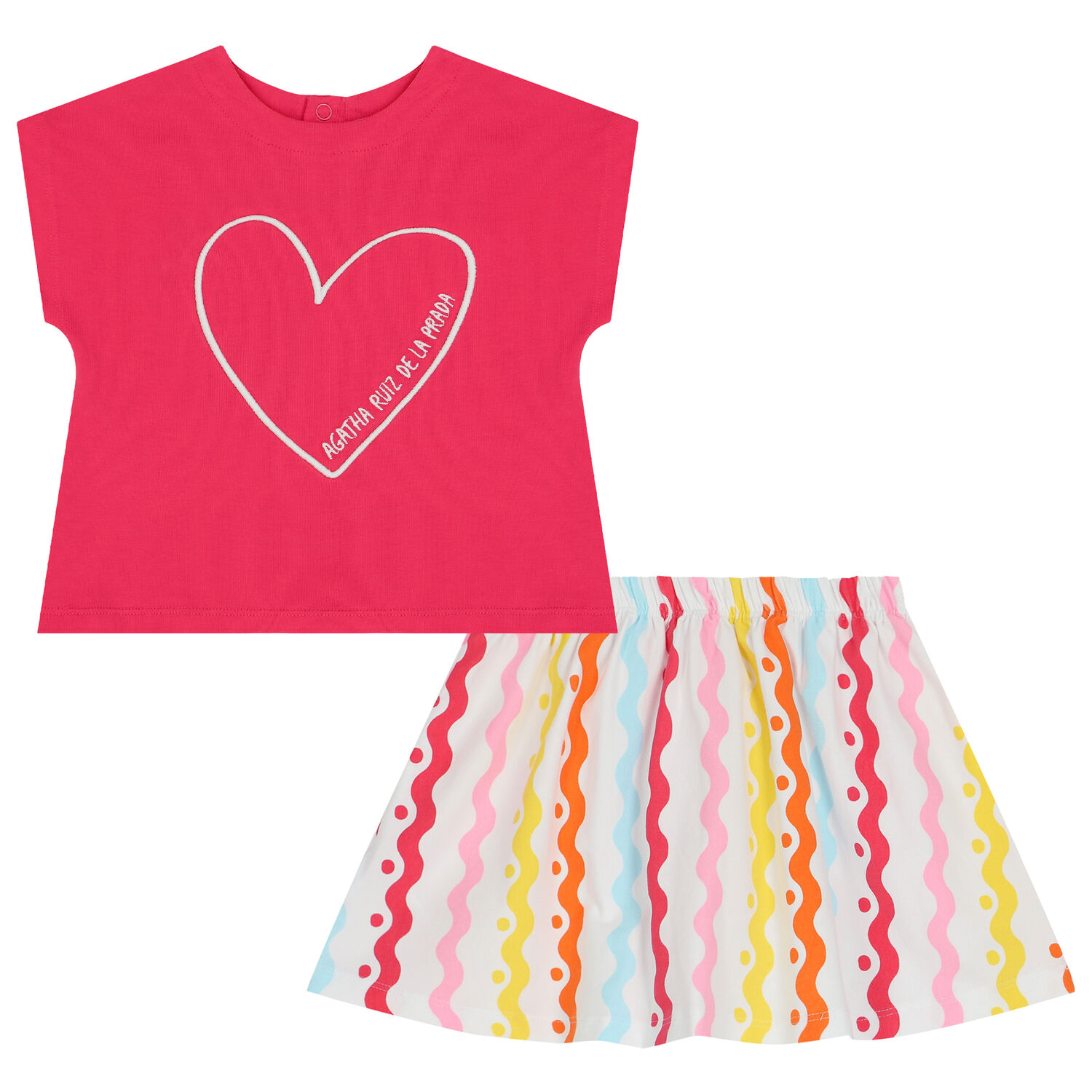 Girls Pink & White Skirts Set, 1, hi-res