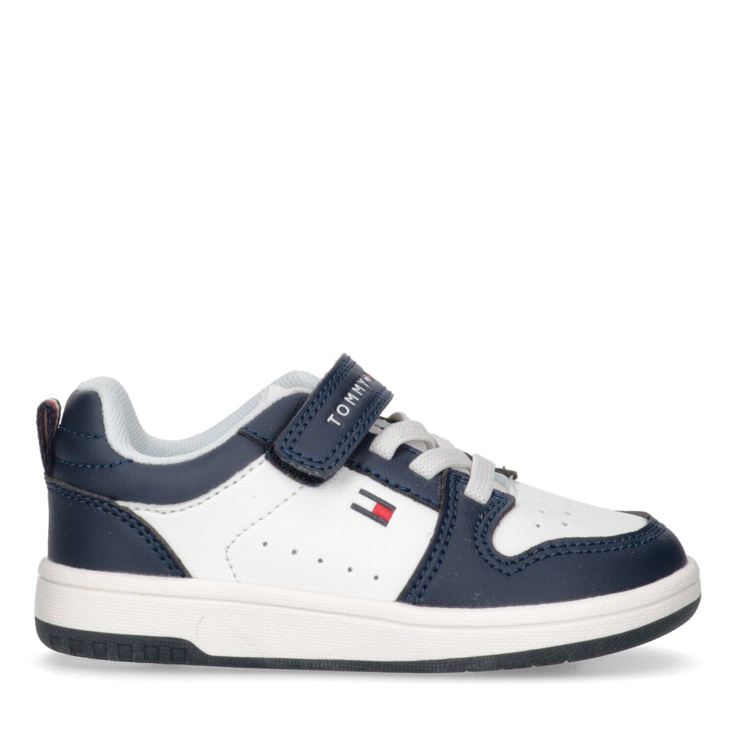 Boys Navy Blue & White Logo Trainers, 1, hi-res image number null