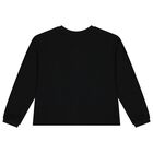 Girls Black Long Sleeve Top, 1, hi-res