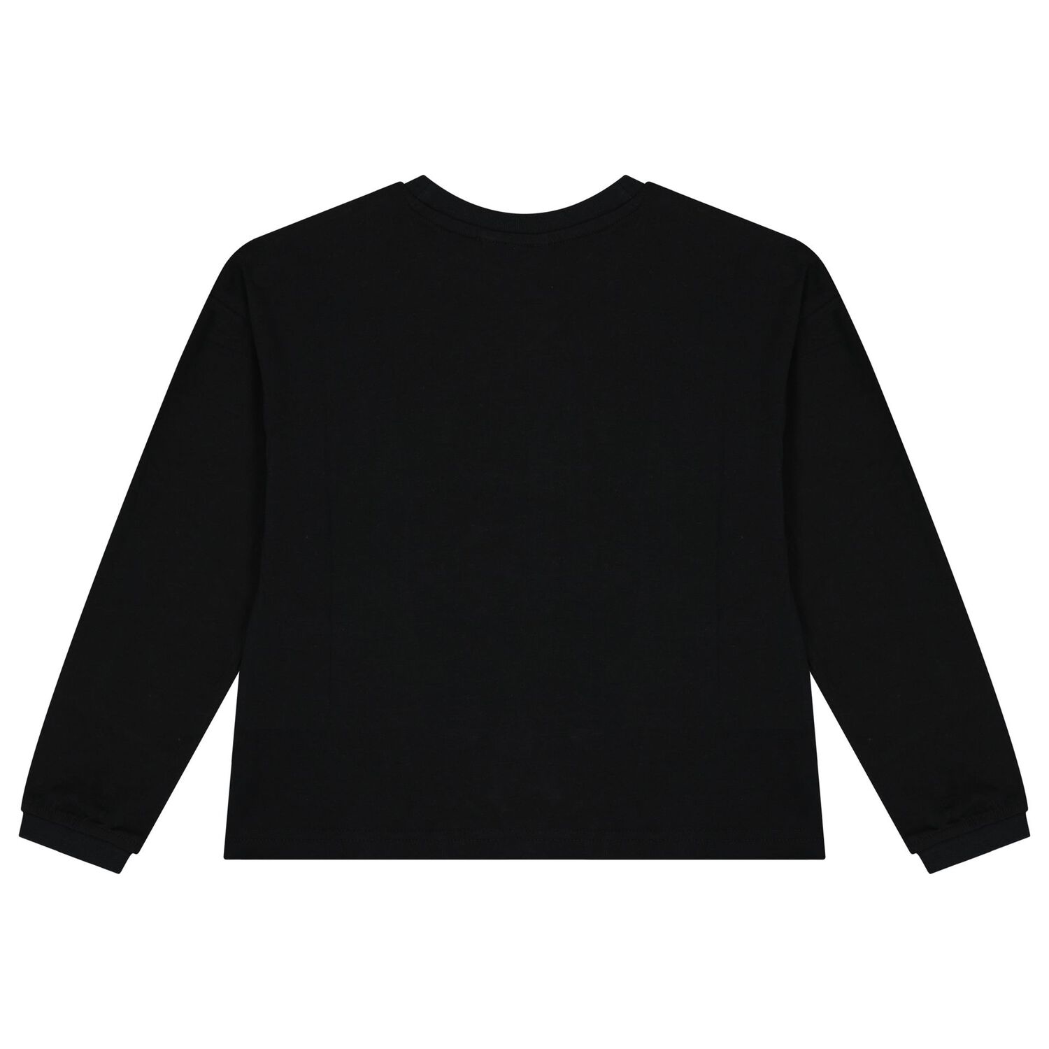 Girls Black Long Sleeve Top, 1, hi-res