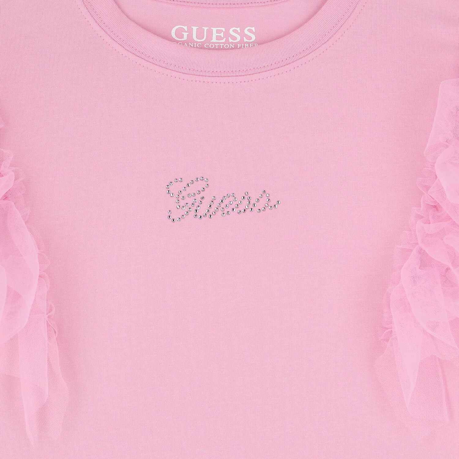 Girls Pink Logo Ruffled T-Shirt, 2, hi-res image number null