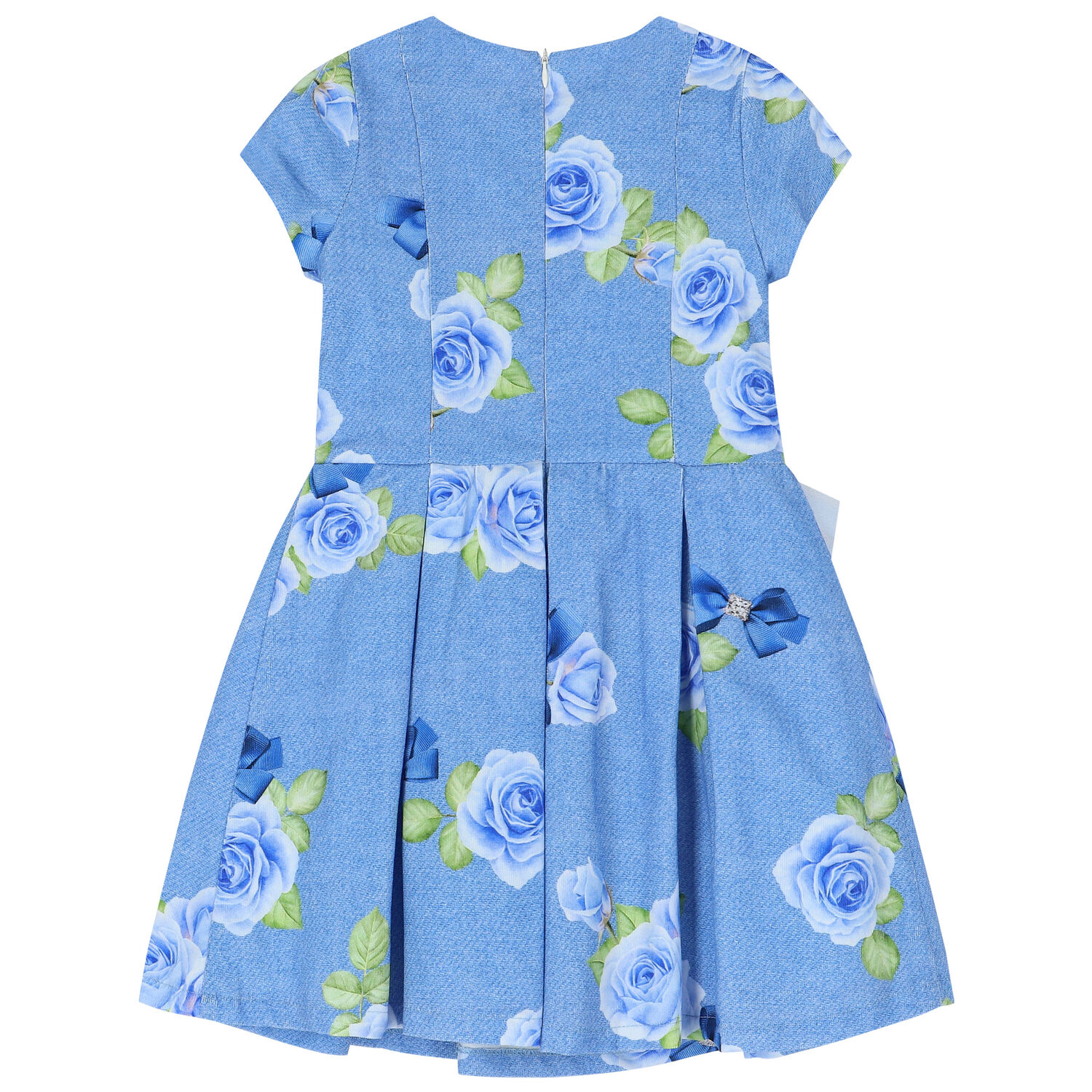 Girls Blue Floral Dress, 1, hi-res image number null