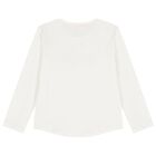 Girls Ivory Heart Long Sleeve Top, 1, hi-res