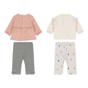 Baby Girls Ivory, Pink & Grey Leggings Set ( 2-Pack )