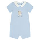 Baby Boys White & Blue Rompers ( 2-Pack ), 2, hi-res