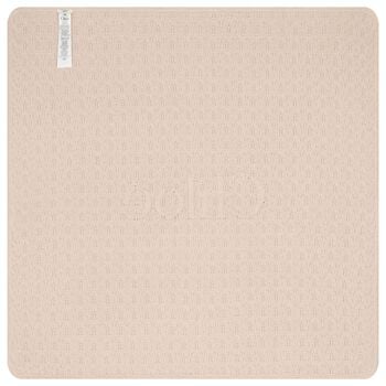 Beige Knit Logo Baby Blanket 