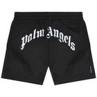 Black Logo Swim Shorts, 1, hi-res