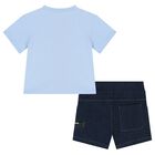 Boys Blue Ikonik Shorts Set, 1, hi-res