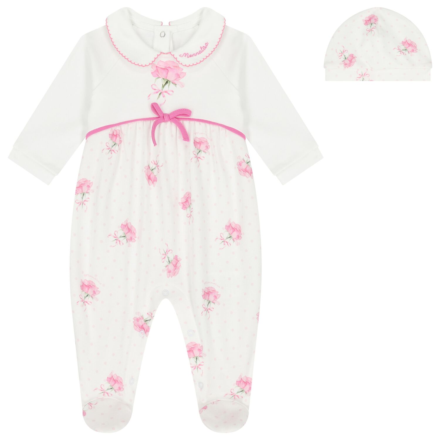 Baby Girls White Logo Rose Babygrow Gift Set, 1, hi-res