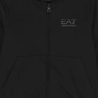 Boys Black Logo Hooded Zip Up Top, 1, hi-res