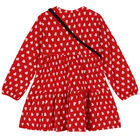 Girls Red Heart Dress & Bag Set, 1, hi-res