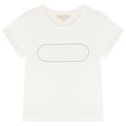 Girls Ivory Logo T-Shirt, 1, hi-res
