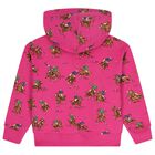 Girls Pink Polo Player Hooded Top, 1, hi-res