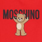 Younger Girls Red Teddy Bear Logo Dress, 3, hi-res