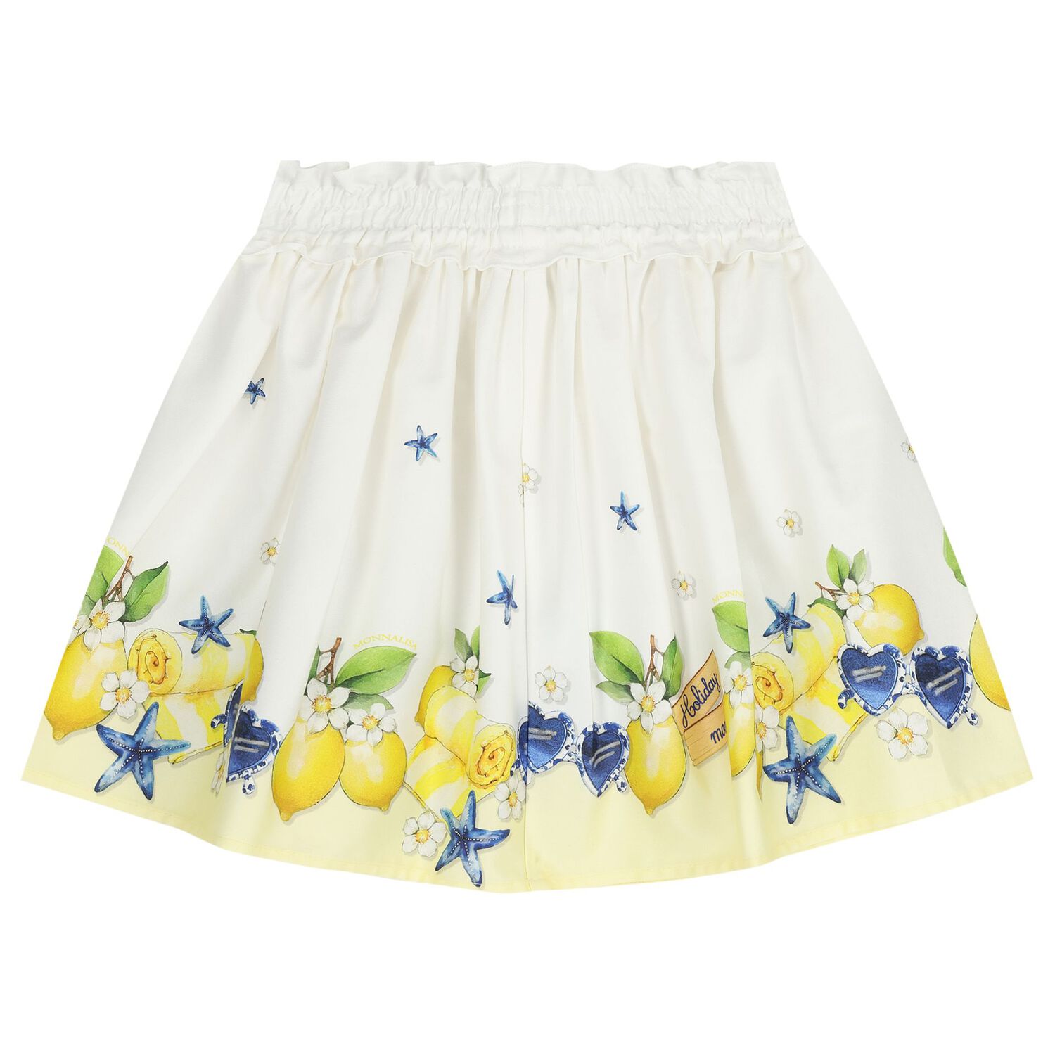 Girls White & Ivory Lemon Skirt Set , 1, hi-res