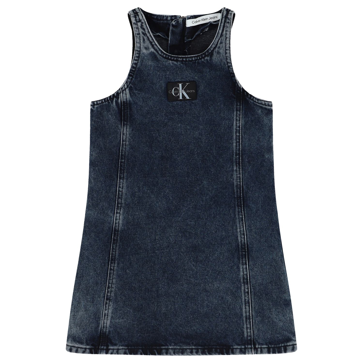 Girls Blue Logo Denim Dress, 1, hi-res image number null
