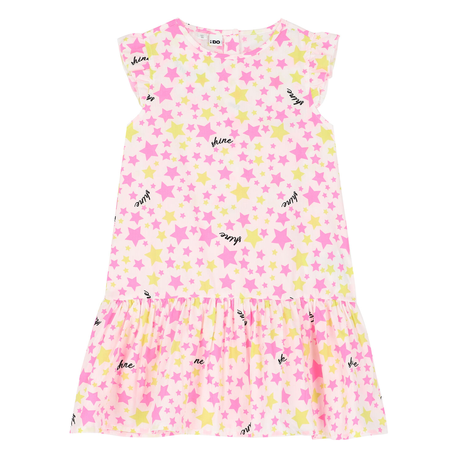 Girls White & Pink Star Dress, 1, hi-res image number null