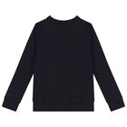 Boys Navy Blue Logo Sweat Shirt, 1, hi-res