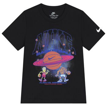 Boys Black Logo Planet Ball T-Shirt