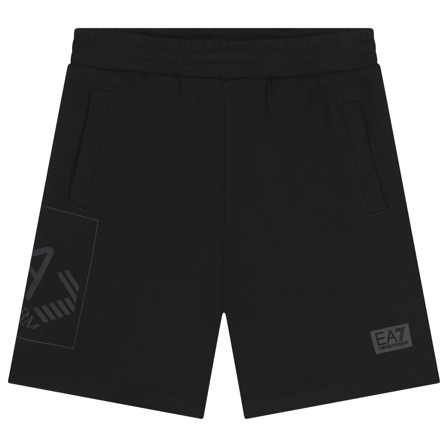 Boys Black Logo Shorts, 2, hi-res
