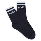 Boys White & Navy Blue Logo Socks ( 2-Pack ), 2, hi-res