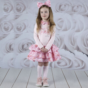 Girls Pink Floral Dress