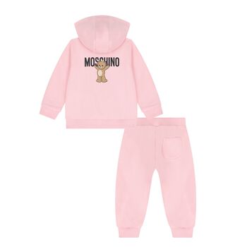 Younger Girls Pink Teddy Bear Logo Tracksuit
