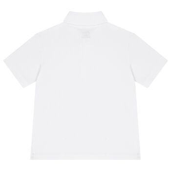 Boys White Logo Polo Shirt