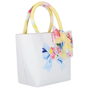 Girls Yellow & Ivory Bow Hand Bag