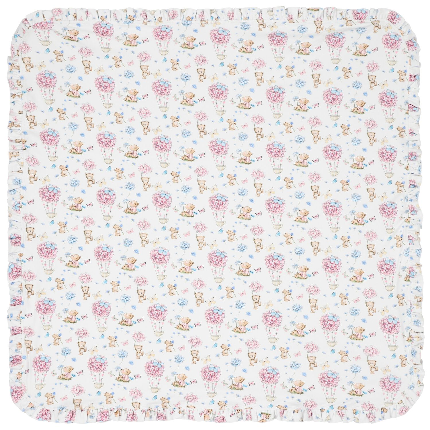 Baby Girls White Azalia Blanket, 1, hi-res