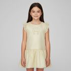 Girls Gold Logo Dress, 1, hi-res