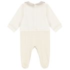 Ivory & Gold Babygrow, Hat & Bib Gift Set, 1, hi-res