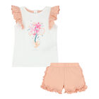 Baby Girls White & Pink Shorts Set, 1, hi-res