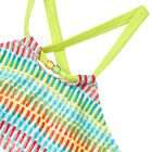 Girls Green Striped Bikini, 1, hi-res