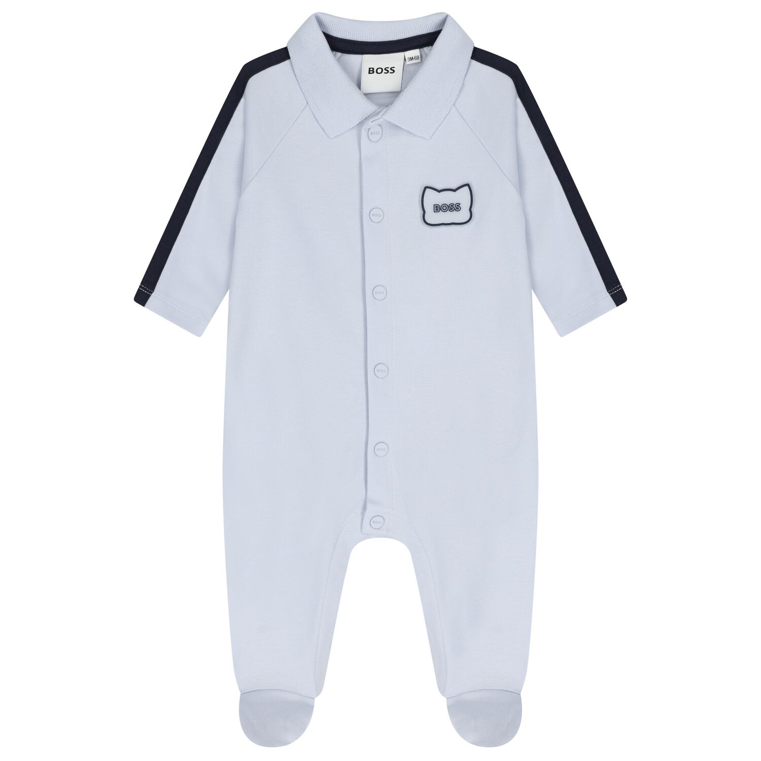 Baby Boys Blue Logo Babygrow, 2, hi-res