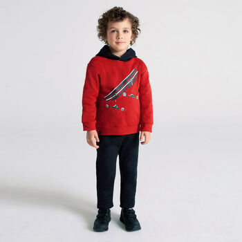 Boys Red & Black Skate Tracksuit