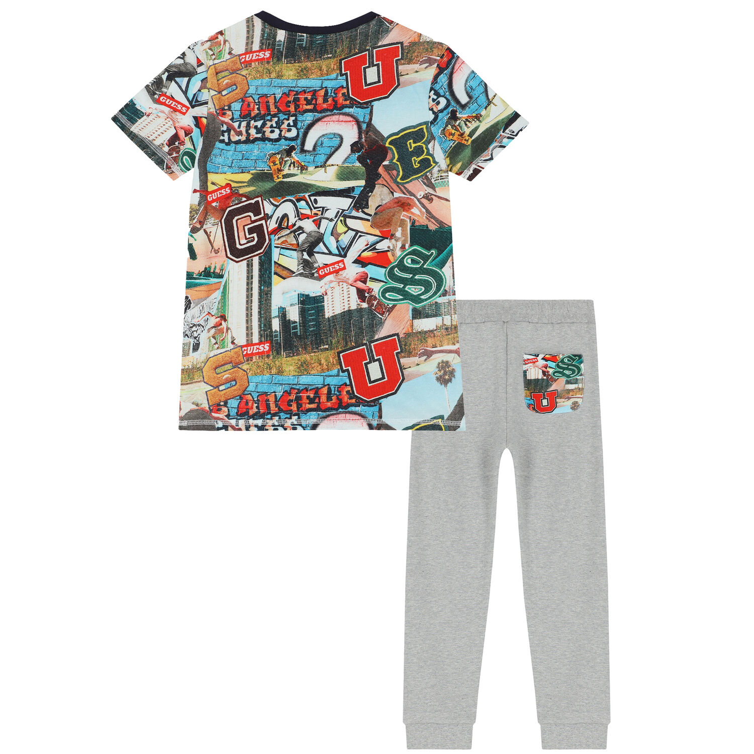 Boys Multi-Colored Logo Trousers Set, 3, hi-res