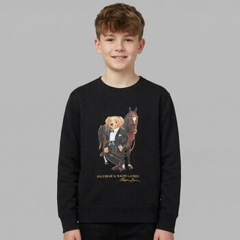 Boys Black Polo Bear Sweatshirt