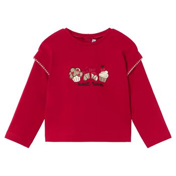 Younger Girls Red Pastry Long Sleeve Top