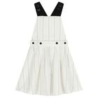 Girls Ivory Pinstripe 2 in 1 Pinafore Dress, 1, hi-res
