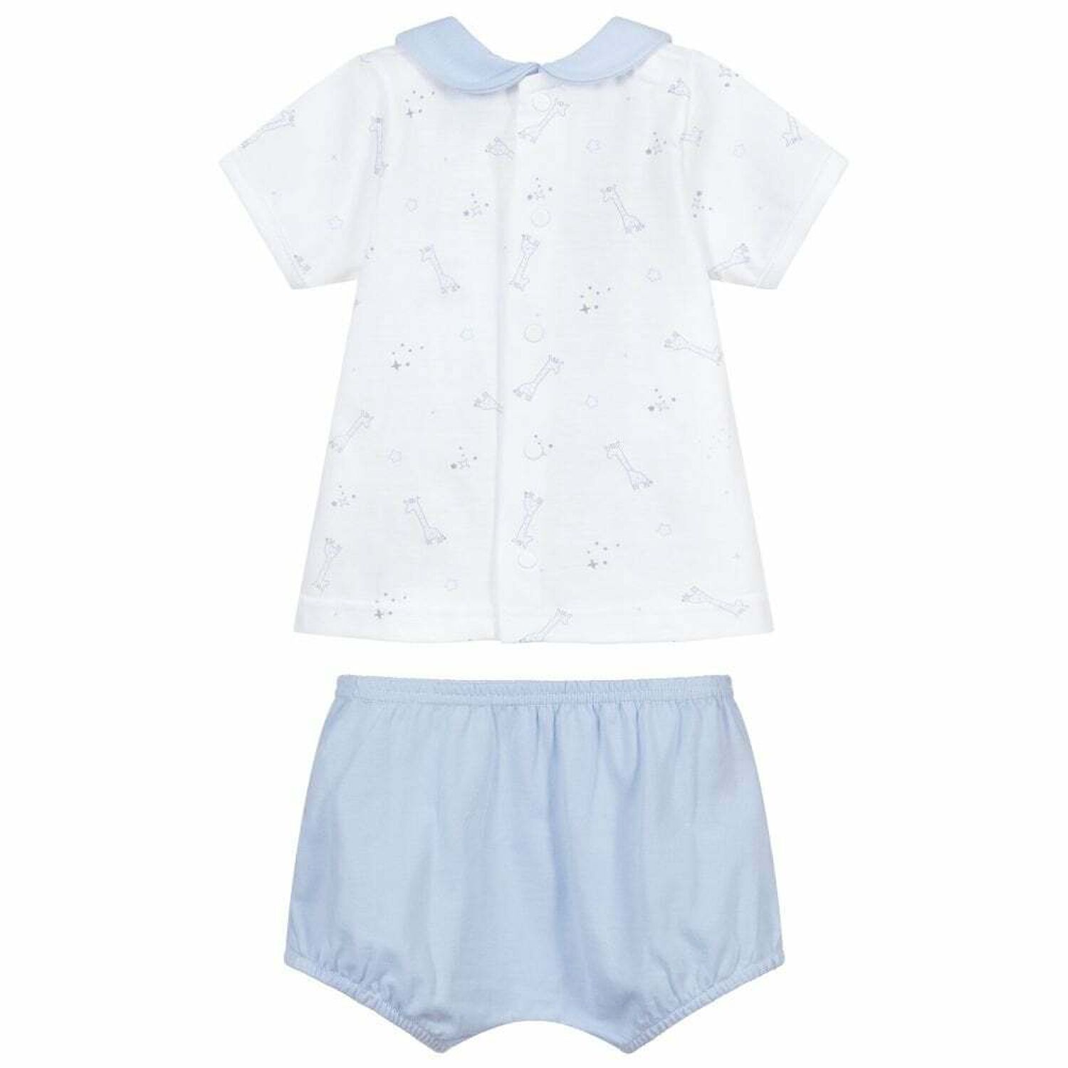 Baby Boys White & Blue Shorts Set, 1, hi-res image number null